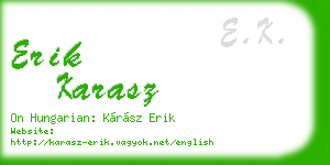 erik karasz business card